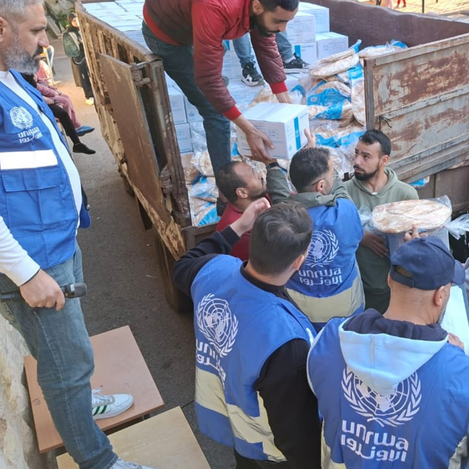 UNRWA Lebanon emergency appeal: distributing aid to displaced families seeking shelter